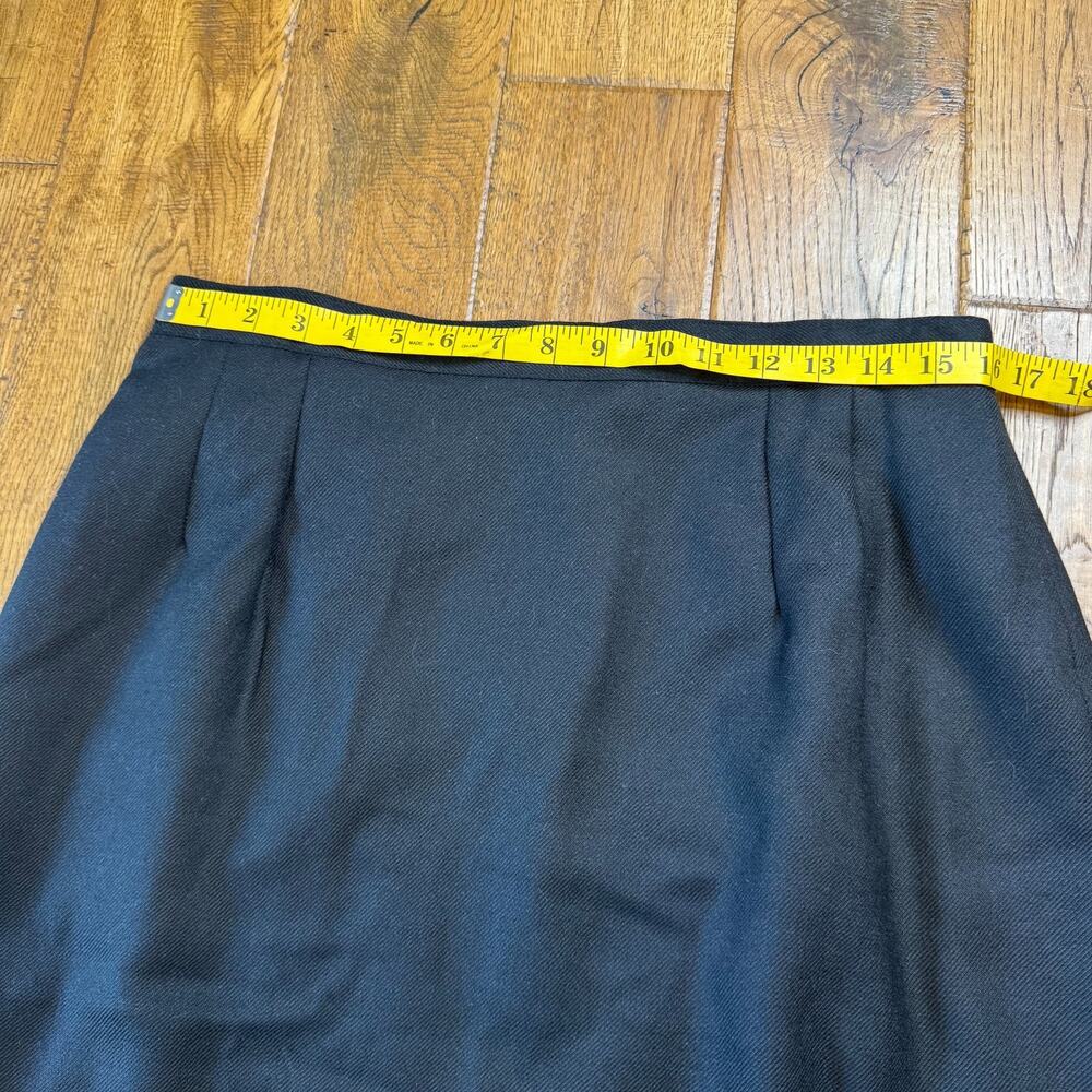 Vintage Joan Leslie 100% Wool Pencil Skirt Women’s 16 Black Classic Office - Picture 3 of 6